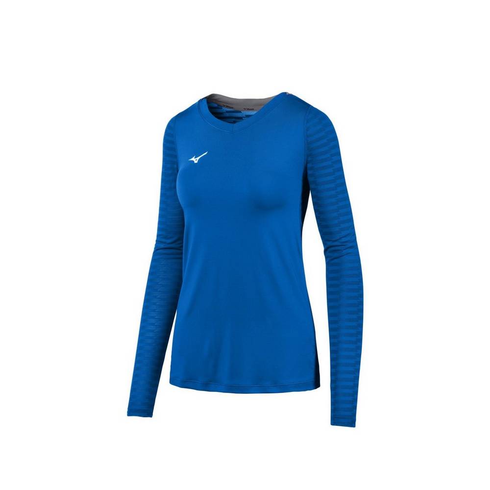 Maglia Mizuno United Long Sleeve Donna - Blu Reale - 67503-GJYB